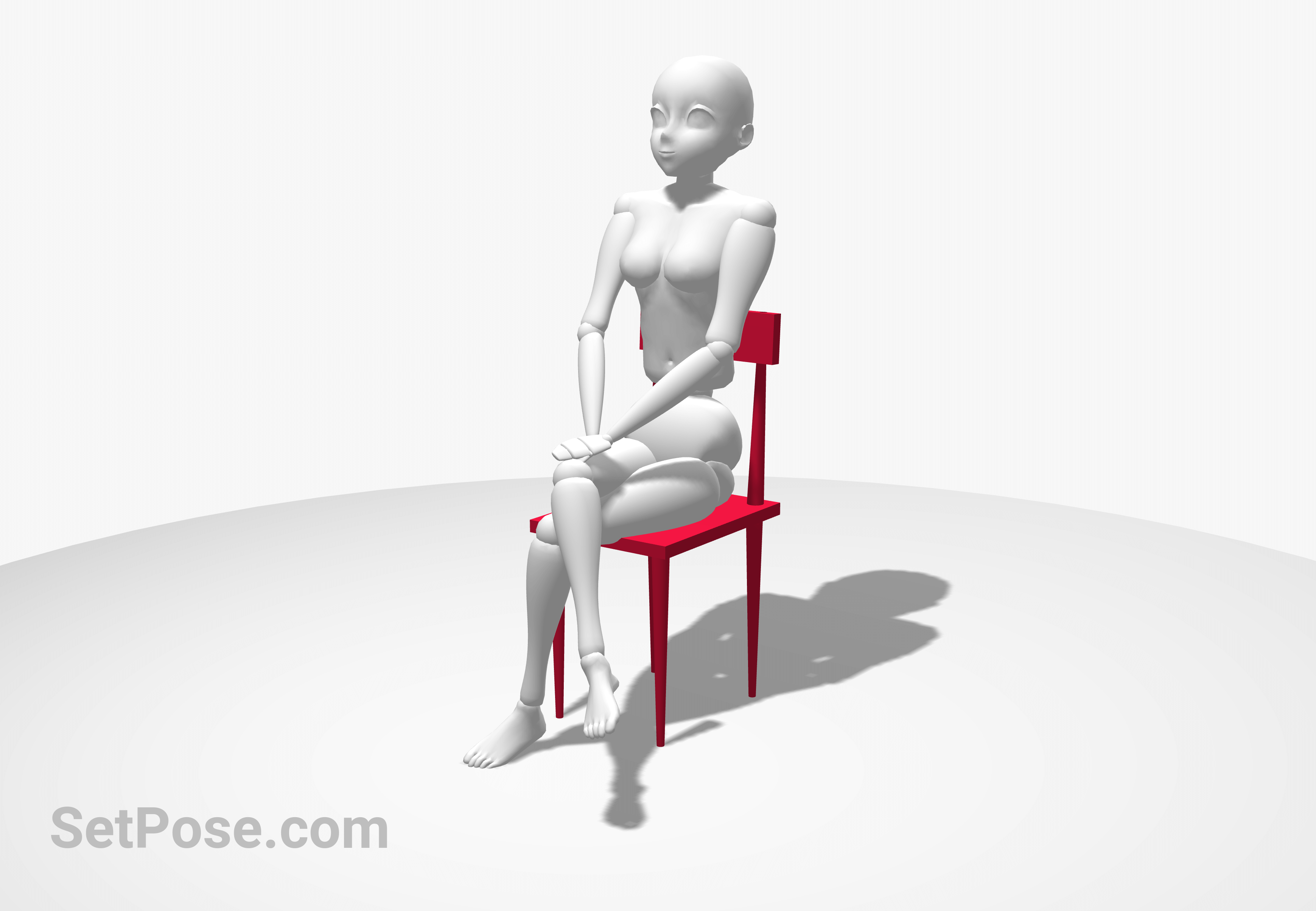 anime sitting chair poses